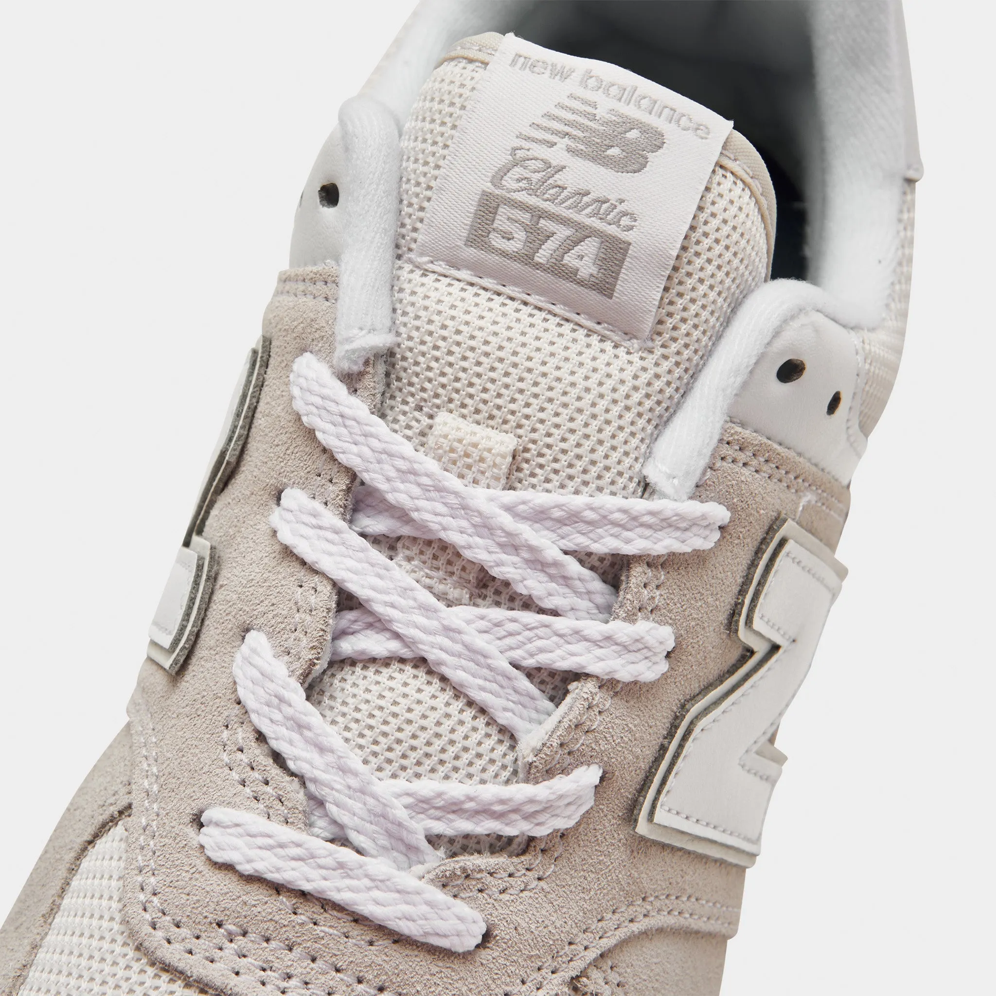 New Balance Juniors' GC574EVW Nimbus Cloud / White Moisture wicking Loose Fit