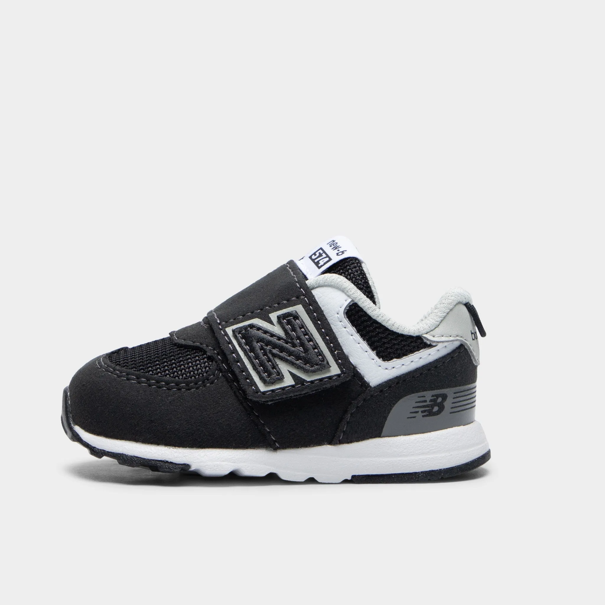 New Balance Infants' 574 Black / White Foot Glow
