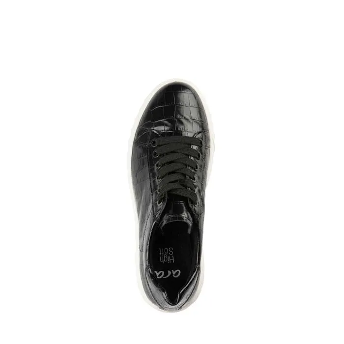 Womens Ara Mikky in Black Croco Free Motion