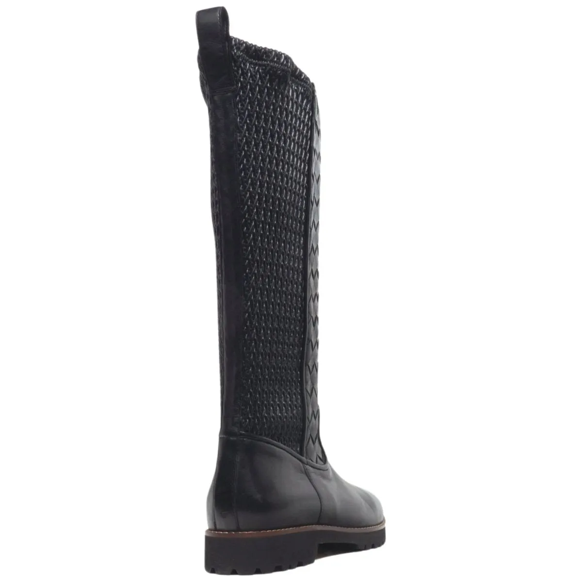 Robert Zur Women's Blair Black Woven Leather Anti Skid Client Meet