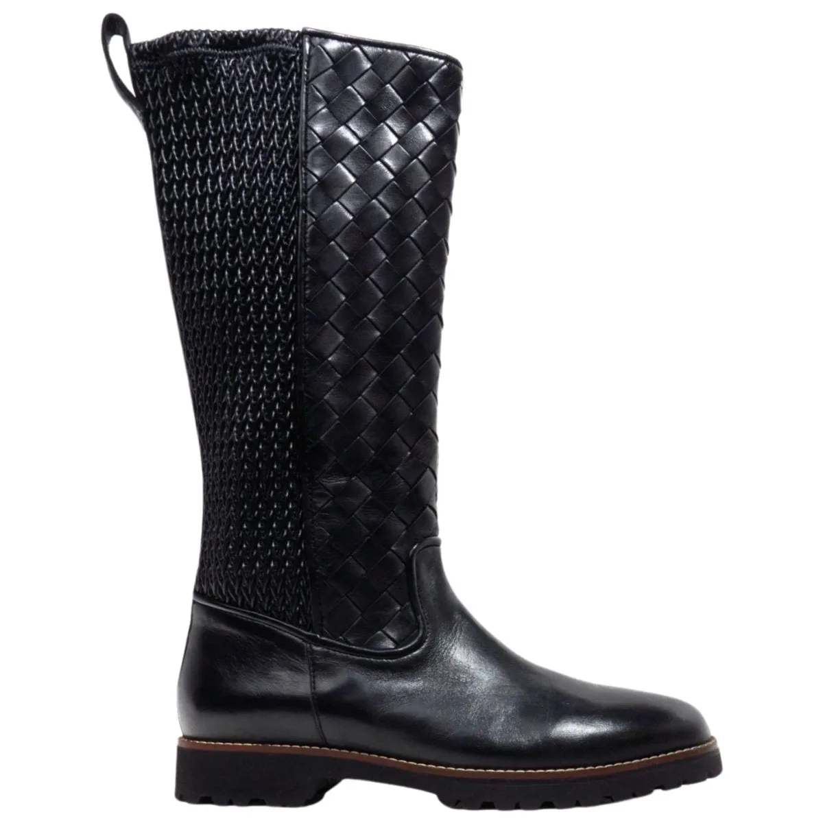 Anti Skid Suede Finish Robert Zur Women's Blair Black Woven Leather