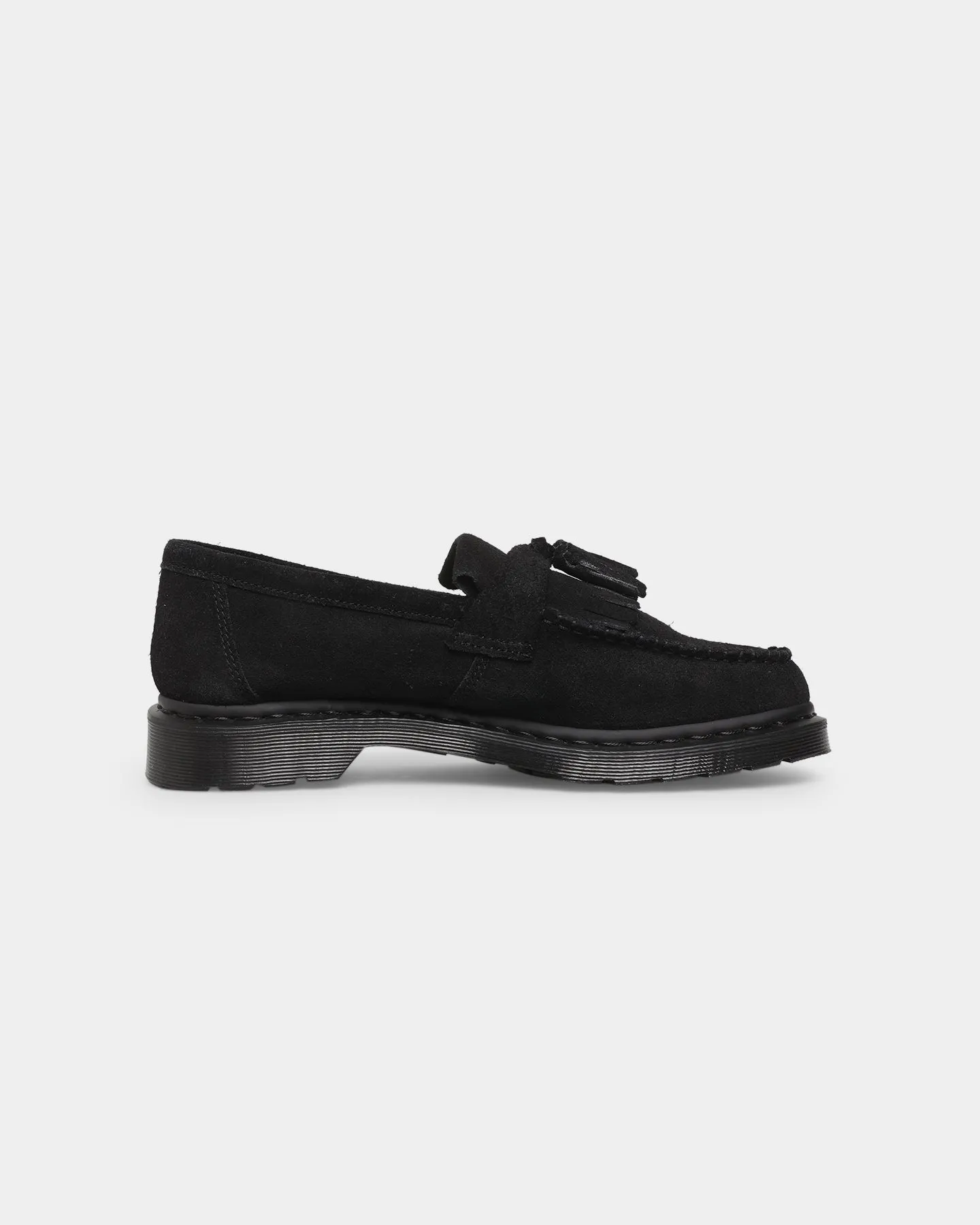 Dr. Martens Adrian Mono Tassel Loafers Black E.h Suede Comfort Wedge