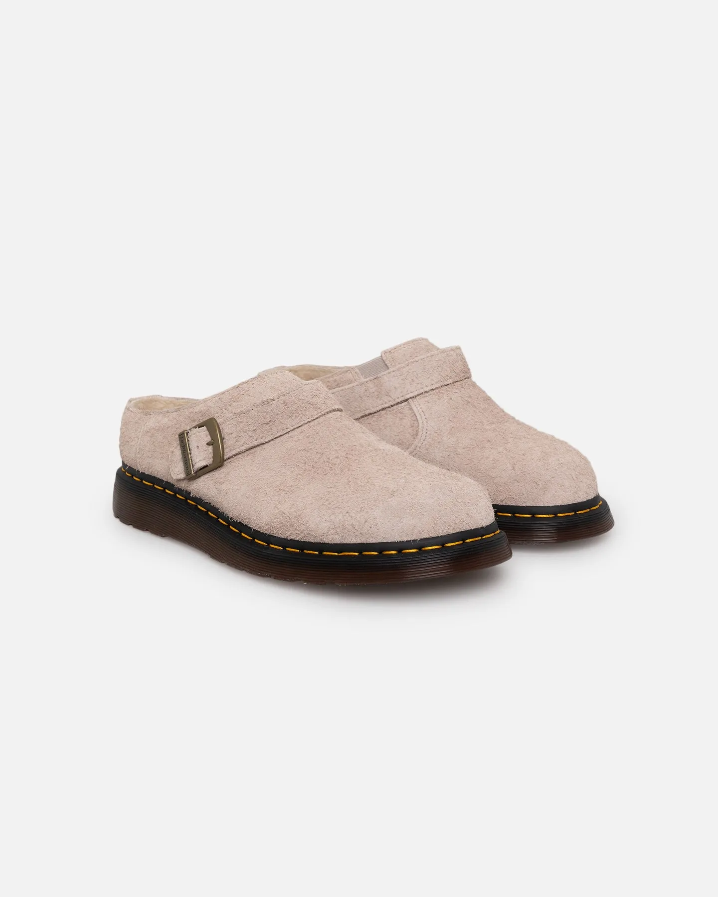 spring fresh Dr. Martens Isham Buckle Mule Taupe