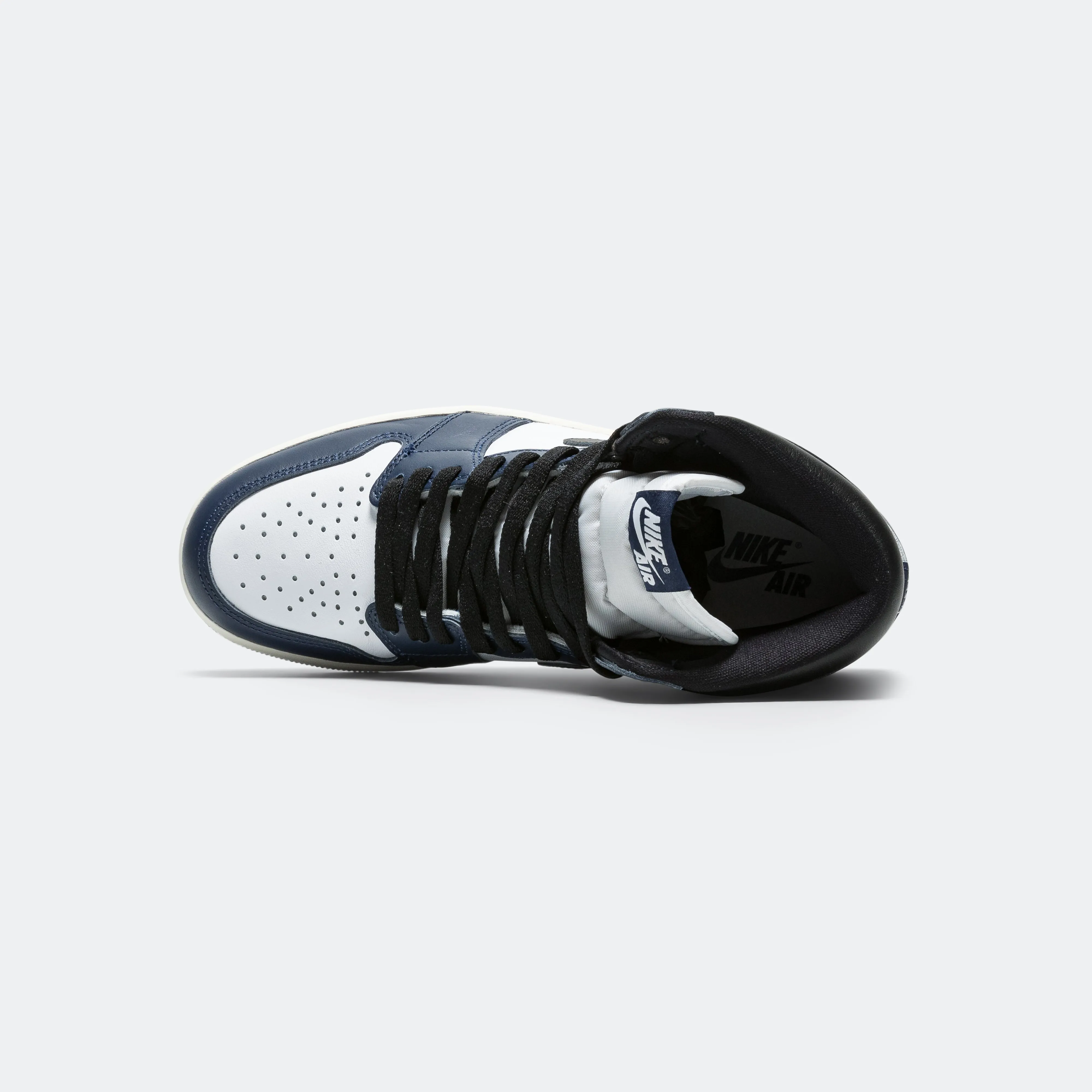 Air Jordan 1 Retro High OG (GS) - Midnight Navy/Black-White-Sail Shock Vibe Adjustable Heel Lock
