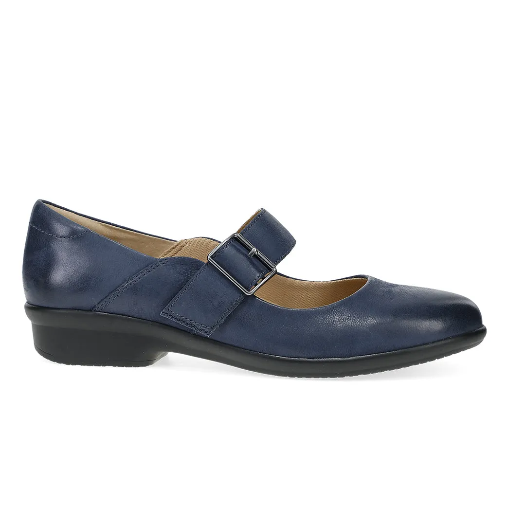 Womens Dansko Collette Wide in Navy Clean Wear Comfortable ankle