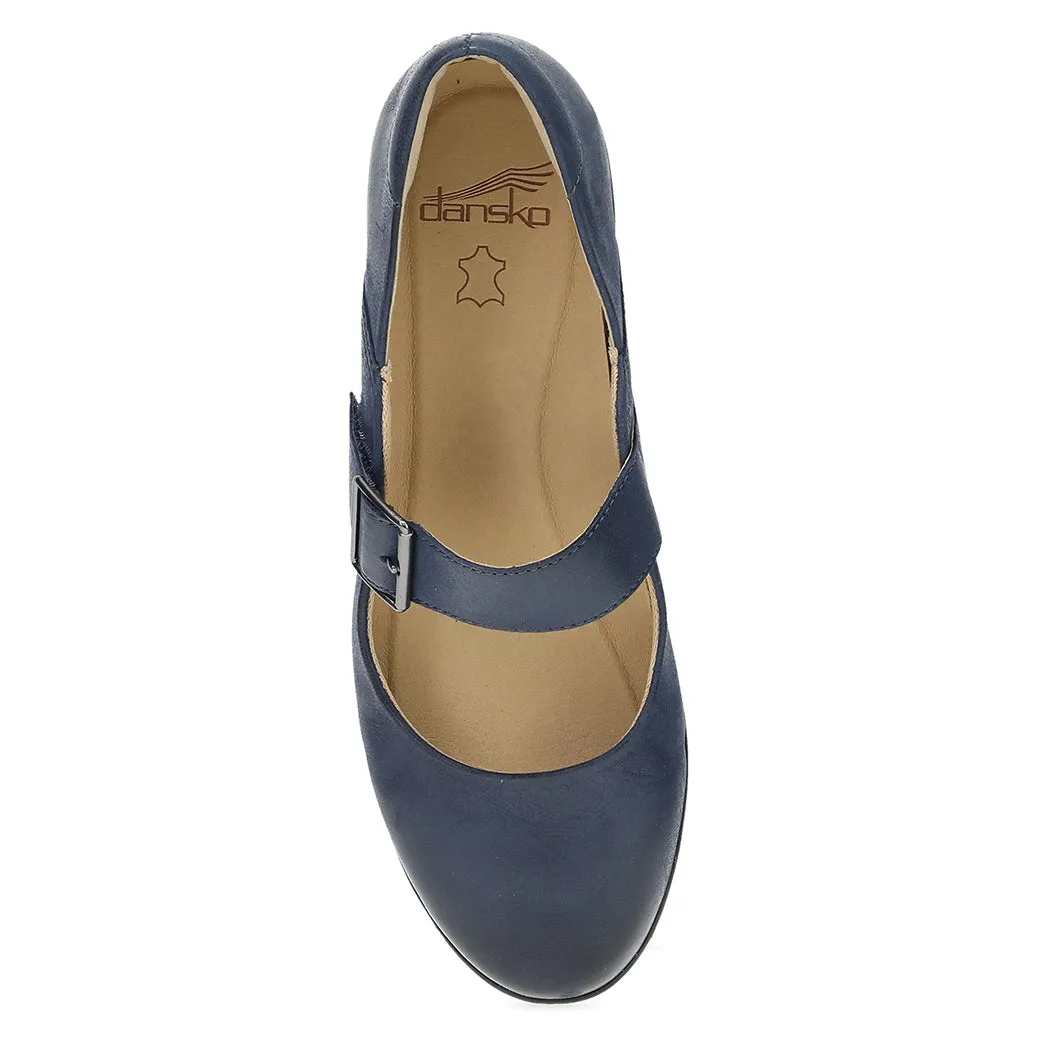 Womens Dansko Collette Wide in Navy Dog Run Modern Ease