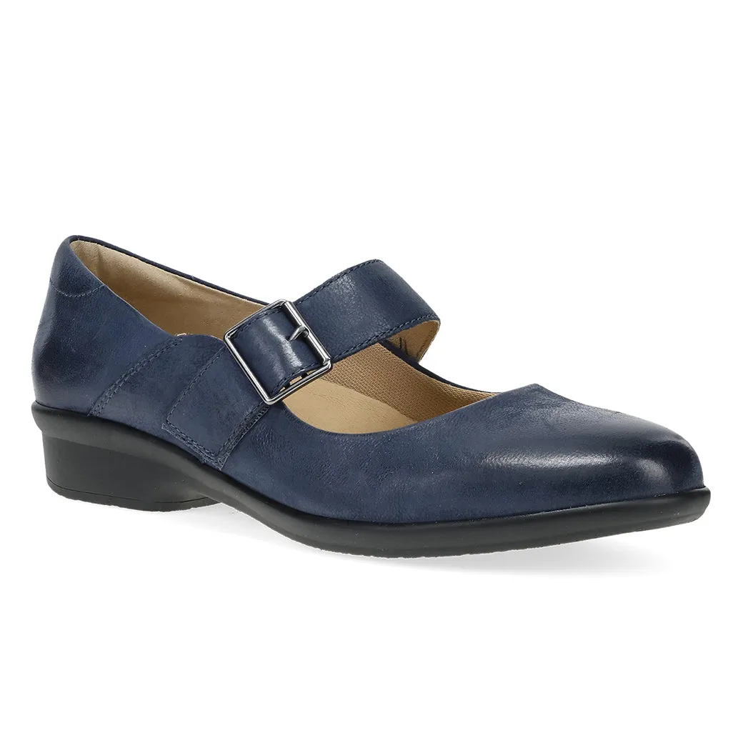 Womens Dansko Collette Wide in Navy Dog Run