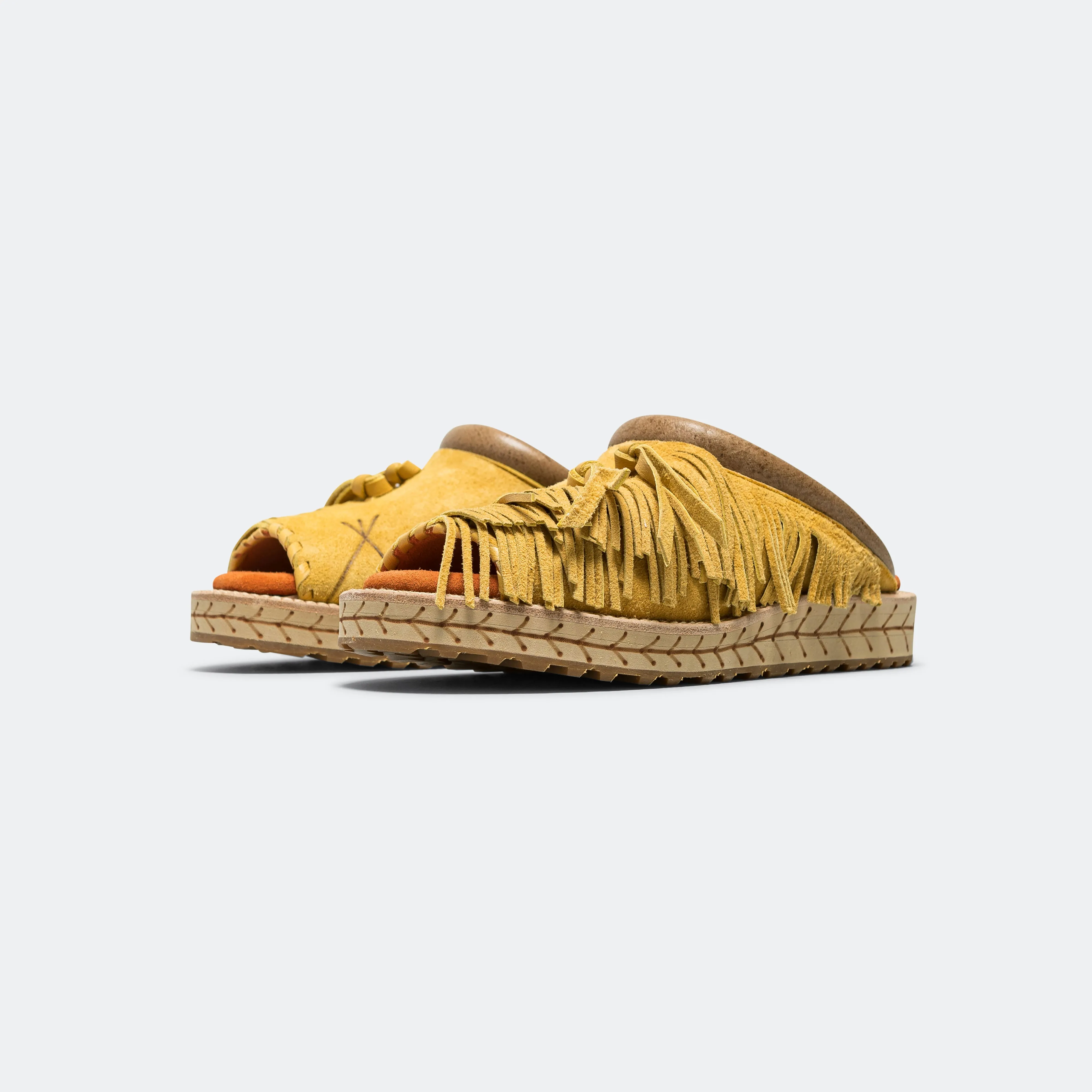 Sporty Sandals for Summer Chic Beach Shoes Deer Leather Pueblo Sabot - Yellow