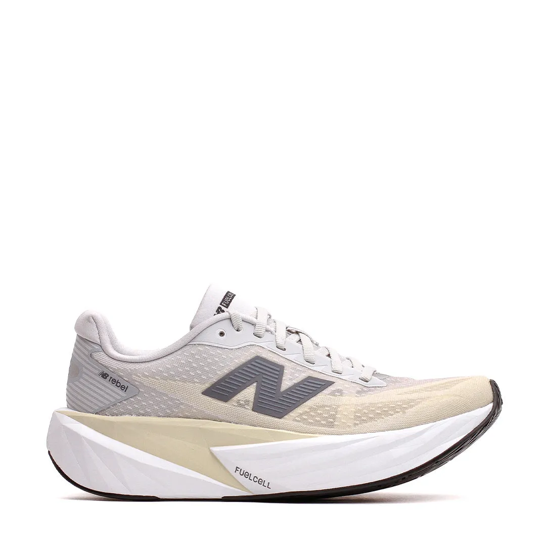 Flexible Comfort New Balance Women FuelCell Rebel v5 Linen Grey Matter WFCXLX5