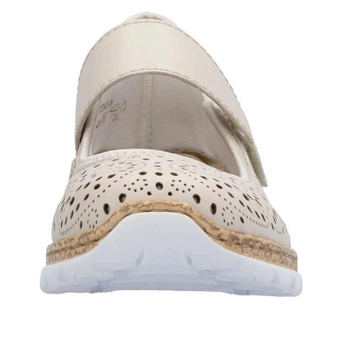 Womens Rieker Nikita 99 in Perle/Cement High Step Work Casual