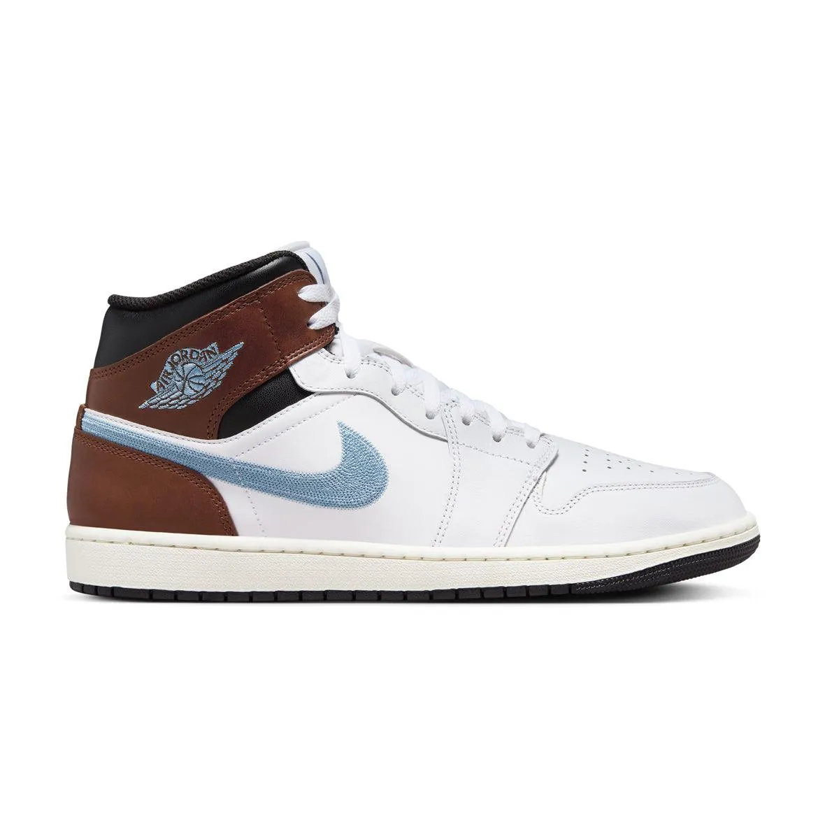 Durable Fabric Leather Upper Air Jordan 1 Mid SE 'Brown Blue Grey'