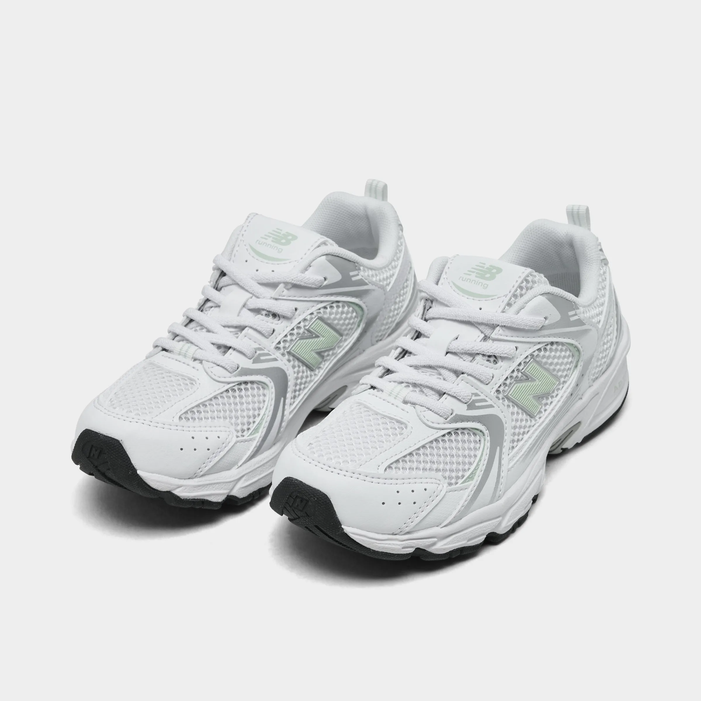 New Balance Children's 530 White / Silver Dual Tone Cotton Base