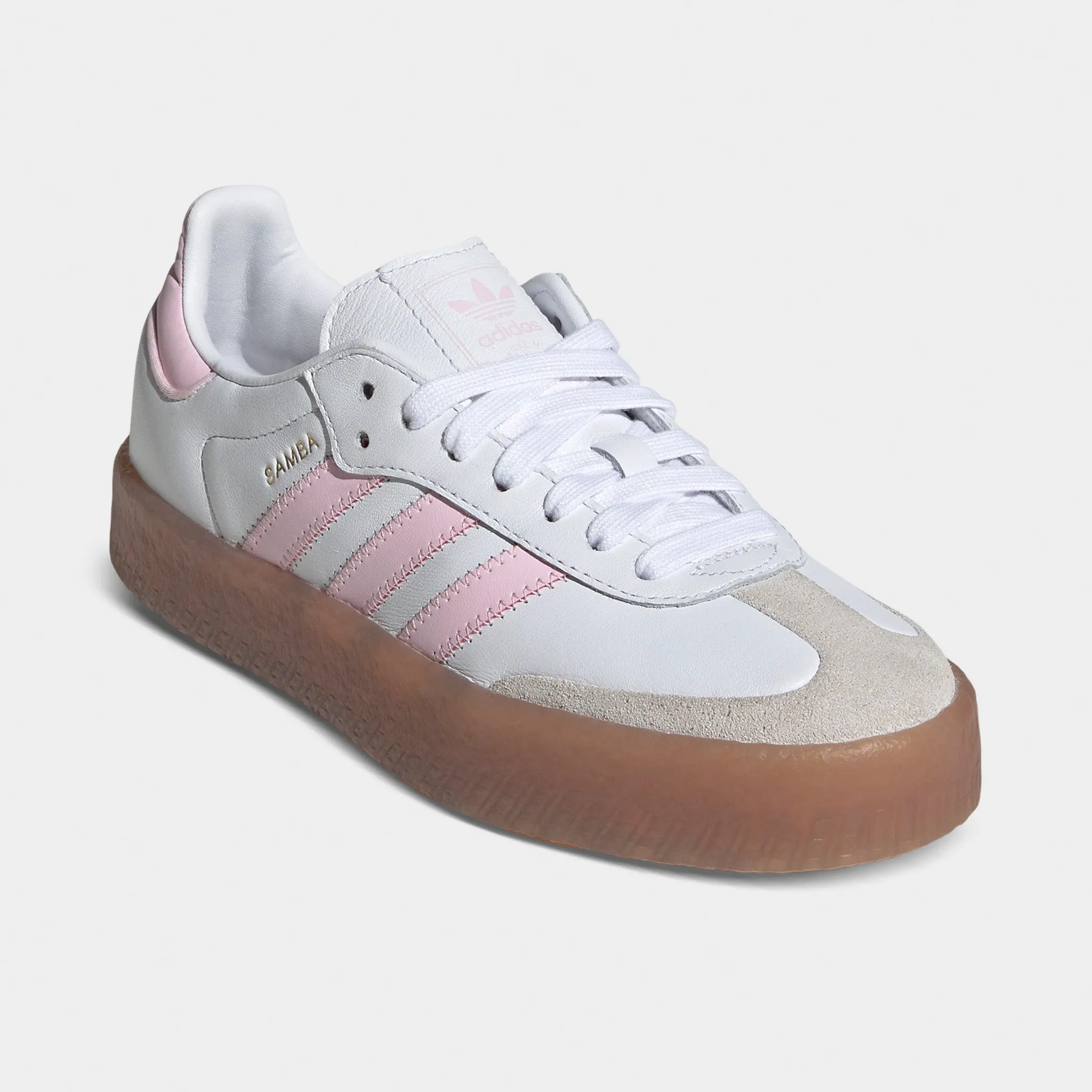 adidas Juniors' Sambae White / Clear Pink - Gold Metallic Log Path