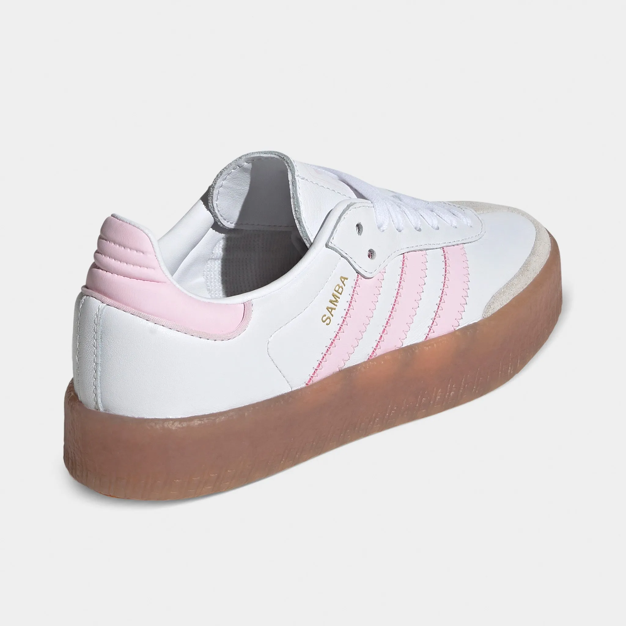 Comfort Upper adidas Juniors' Sambae White / Clear Pink - Gold Metallic