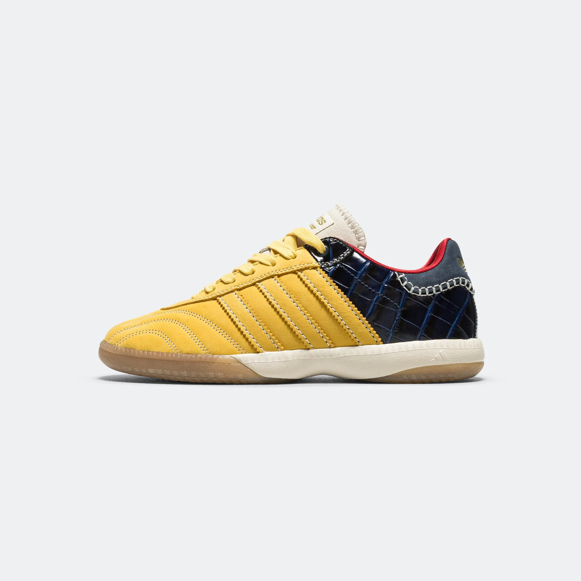 High Fashion Adjustable Heel Lock Samba Millenium x Wales Bonner - Fade Gold/Collegiate Navy