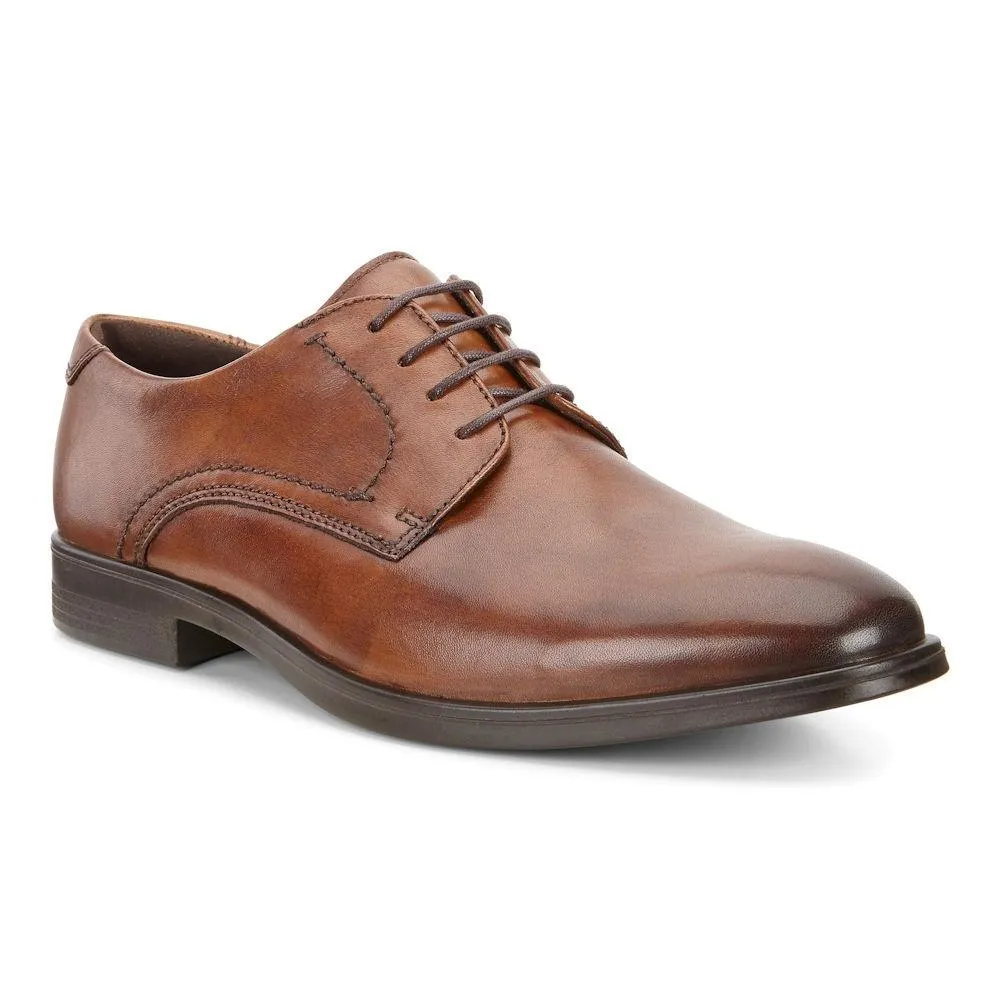 Ecco Men's 621634 Melbourne Tie Tan Leather Leather Sole Style Core