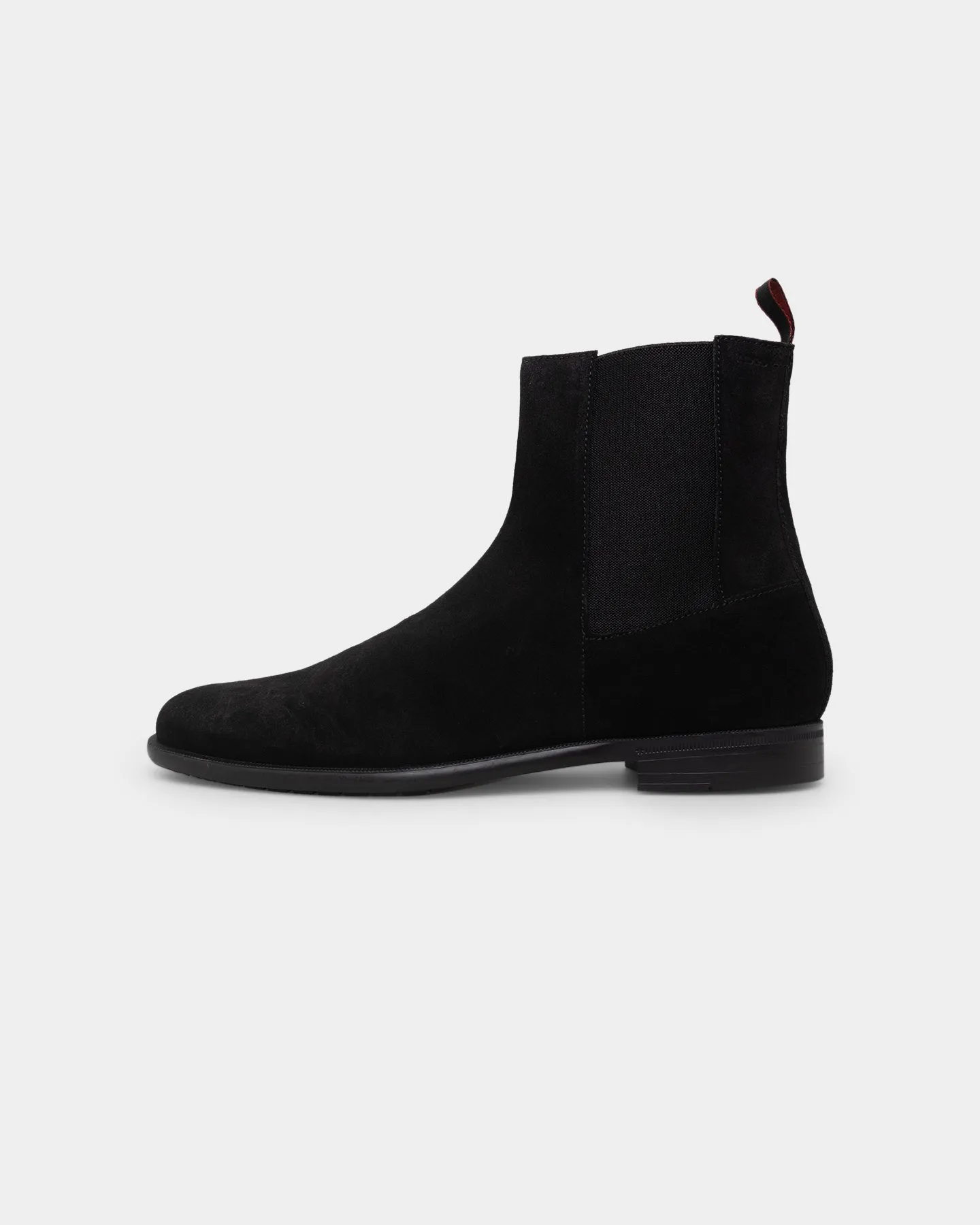 Marathon Fit Comfort Fit Hugo Boss Kyron Chelsea Suede Boots Black