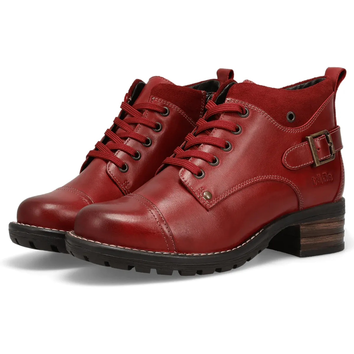 Plain Tone Practical Walk Taos Women's Mini Crave Red Leather