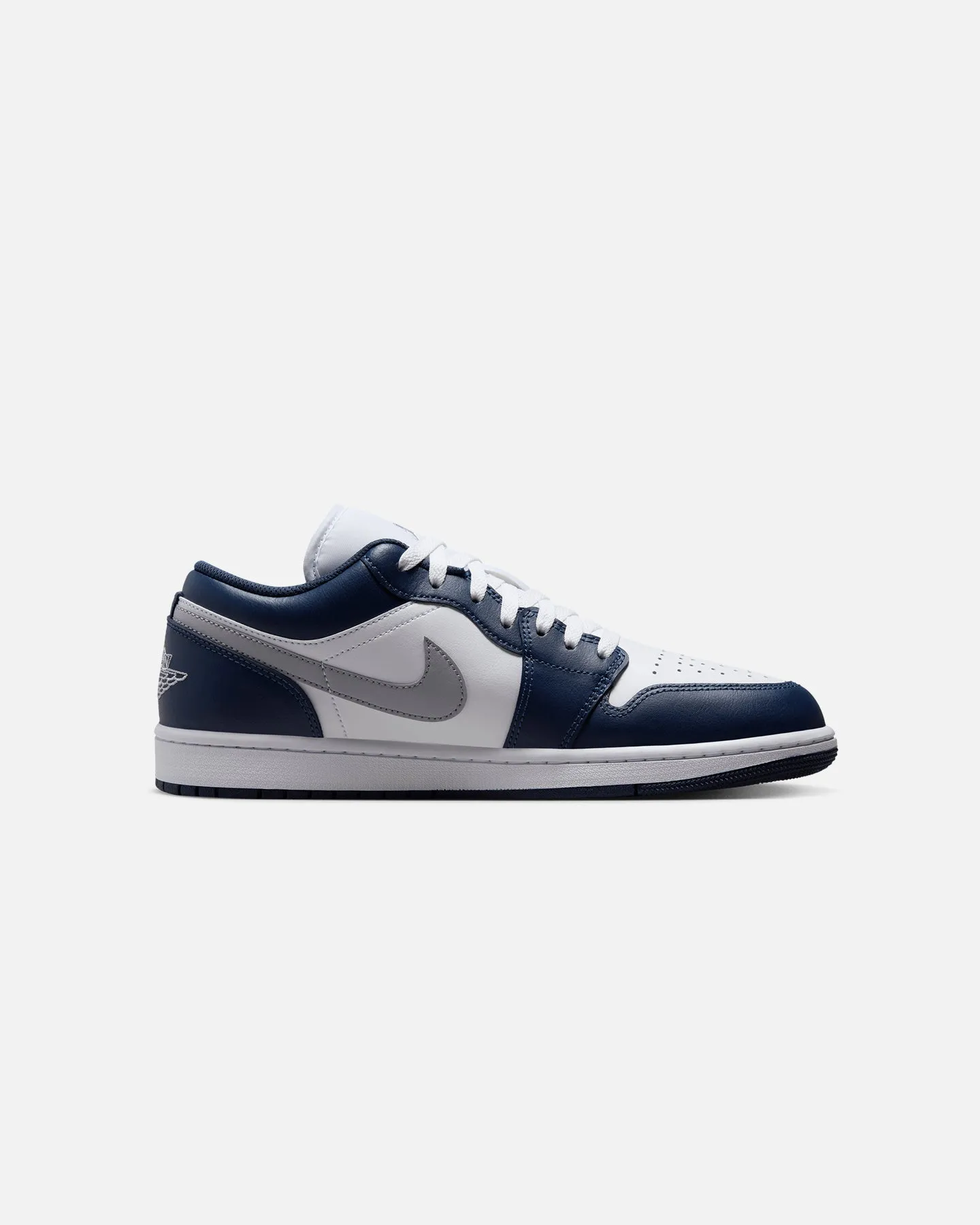 Jordan Air Jordan 1 Low "Midnight Navy" White/Wolf Grey Rubber Sole