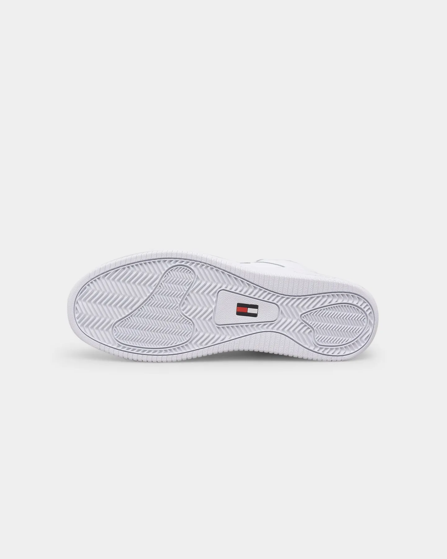 Tommy Jeans Mid Cut Basketball Trainers White Tech Knit Reinforced toe