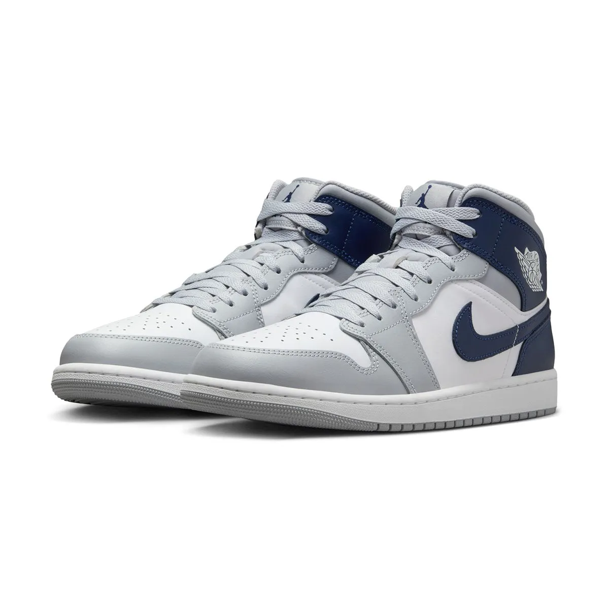 Air Jordan 1 Mid 'Wolf Grey Midnight Navy' Cotton Touch Smart Fit