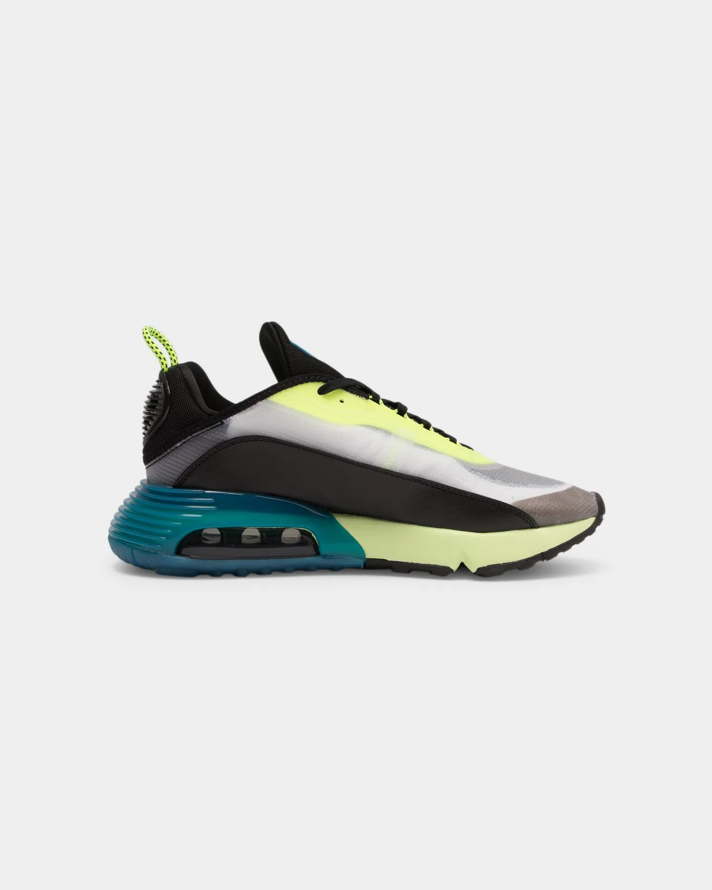 Nike Men's Air Max 2090 White/Black/Volt French Soft Velvet Rich