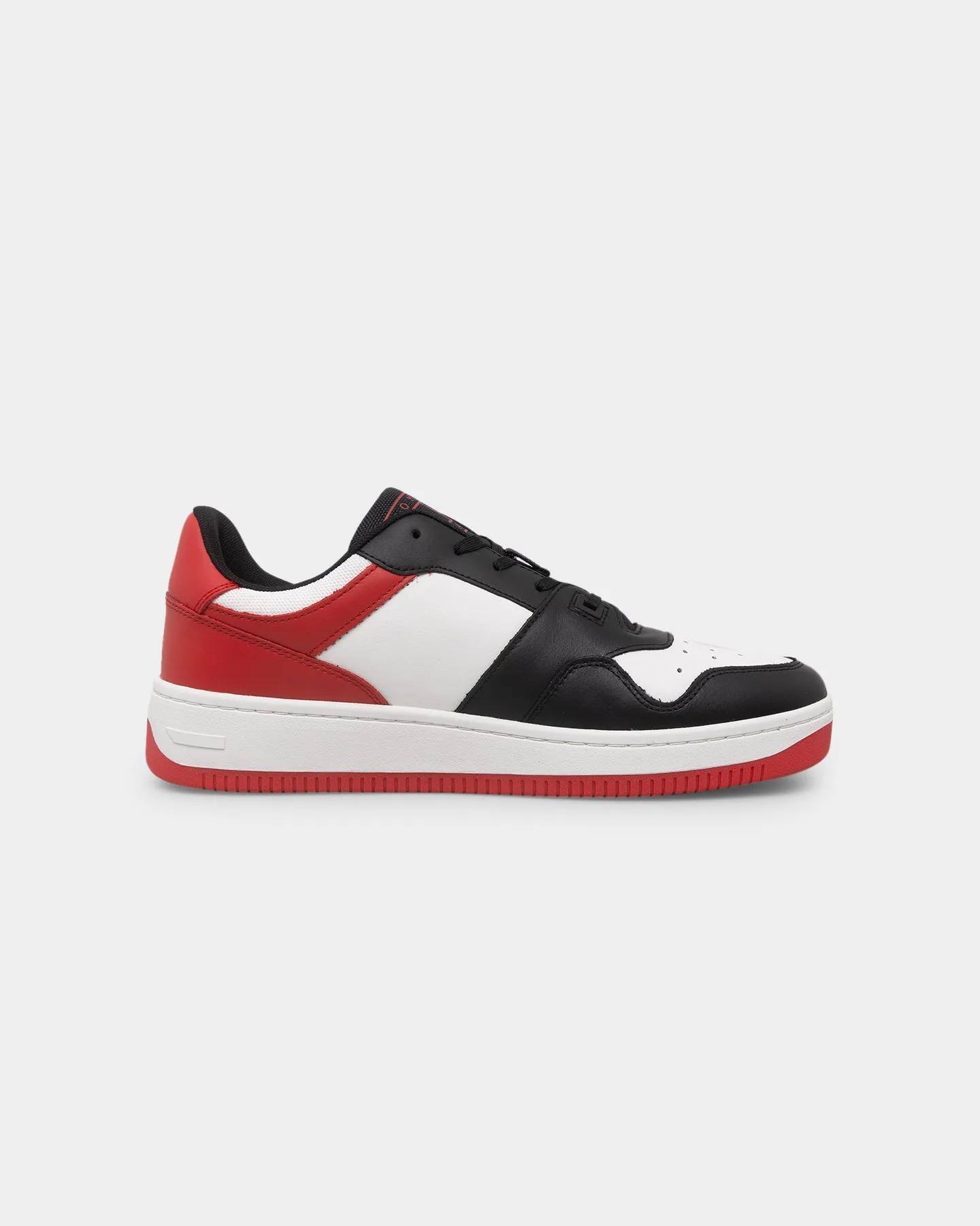 Modern Ring Walk Tommy Jeans Basketball Leather Trainers Deep Crimson