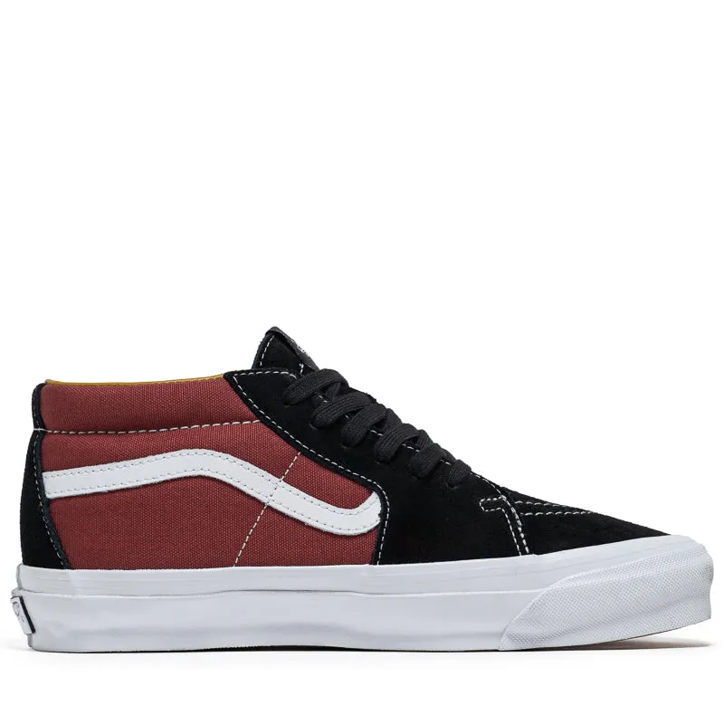 Vans Sk8-Mid Reissue 83 LX - Black/Russet Maroon Minimalist Layered Design