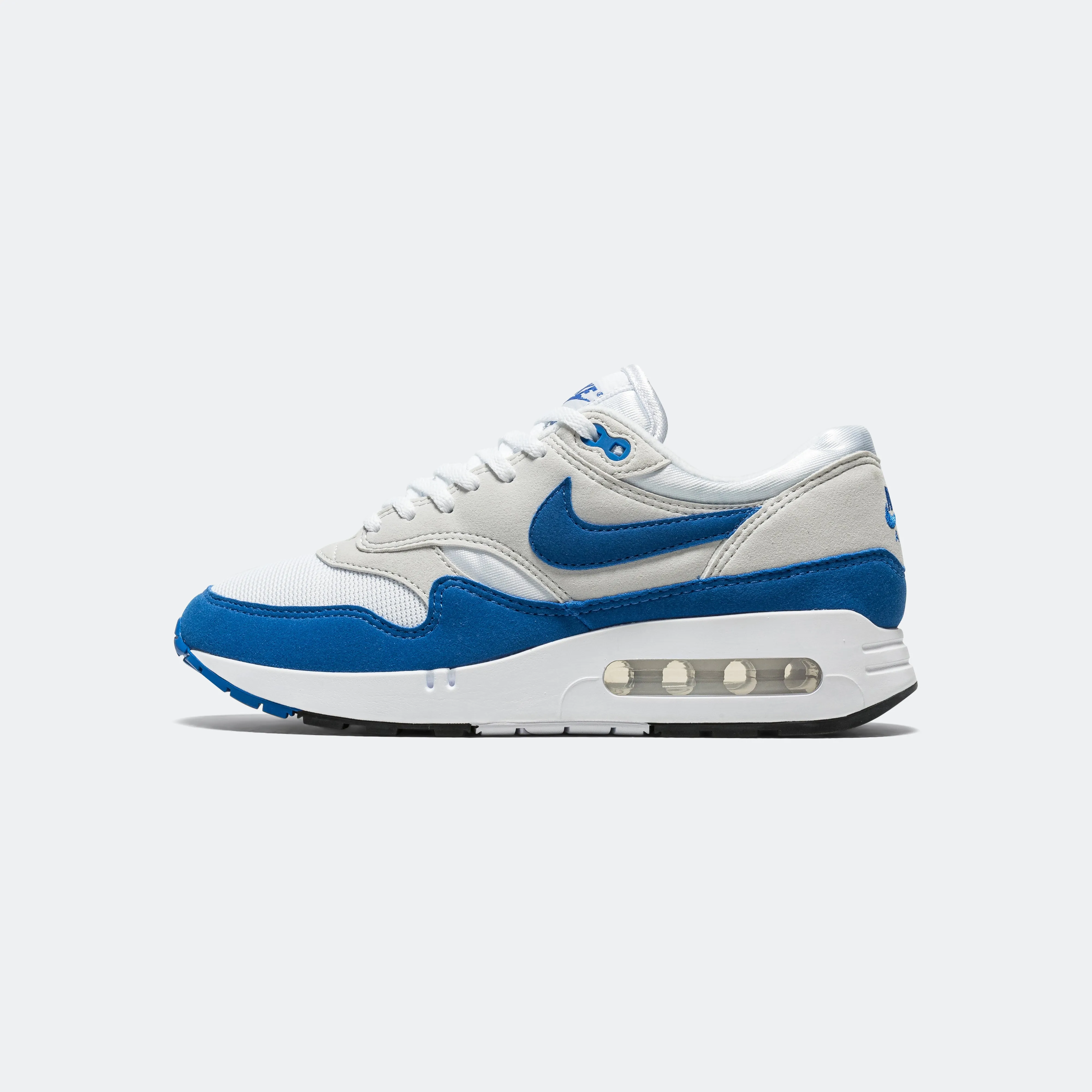 Womens Air Max 1 '86 OG - White/Royal Blue-Lt Neutral Grey-Black Comfort Shock Smooth Insole