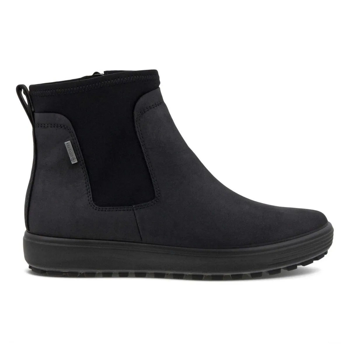 Edge Look Ecco Women's Soft 7 Tred Chelsea Black Nubuck Gore-Tex Waterproof