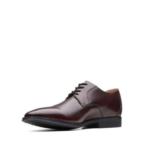 Clarks Gilman Lace Burgundy Leather - 26136238 beach - style Elegant shock absorption