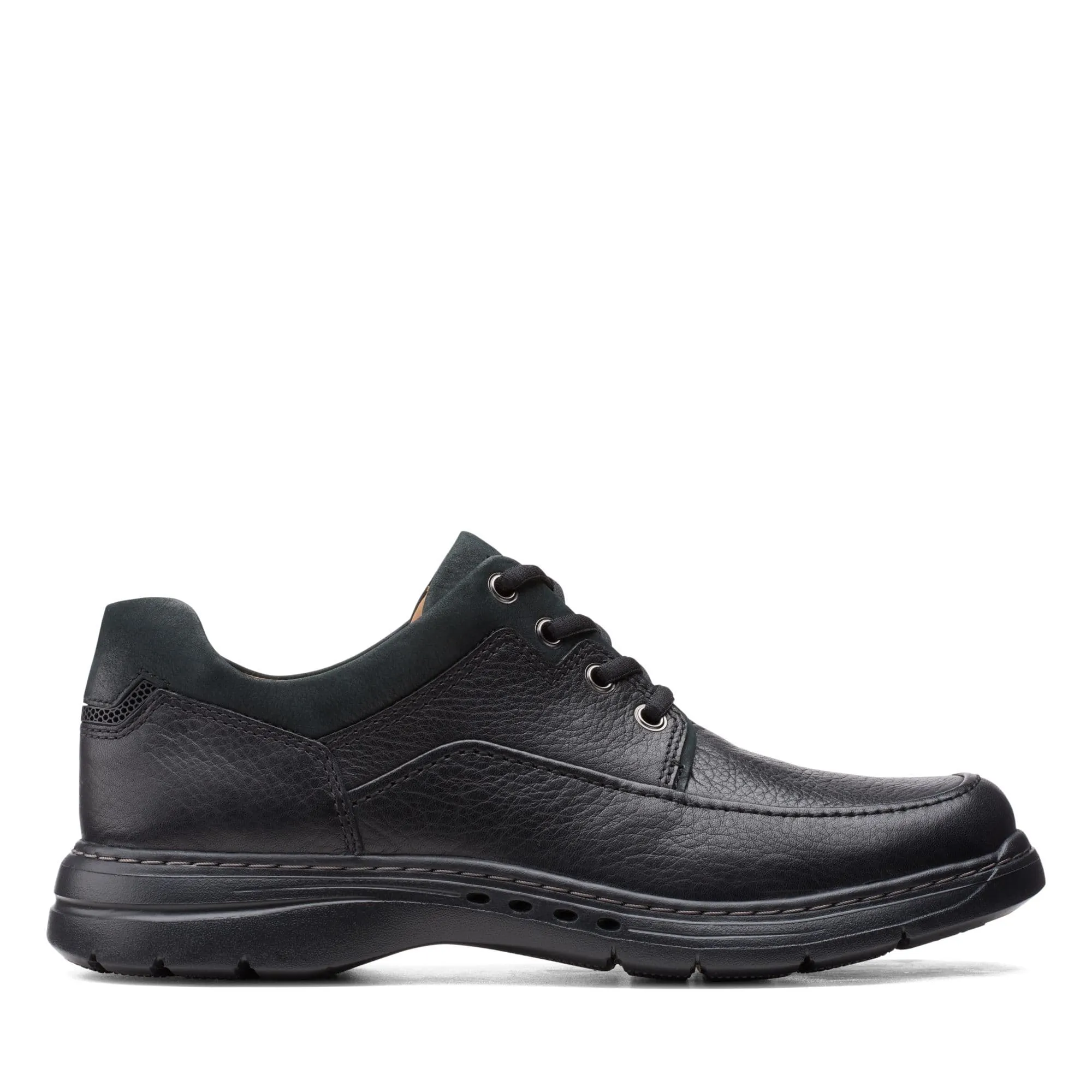 Padded Fit Clarks Un Brawley Lace-up Leather Shoe - Black 26151336