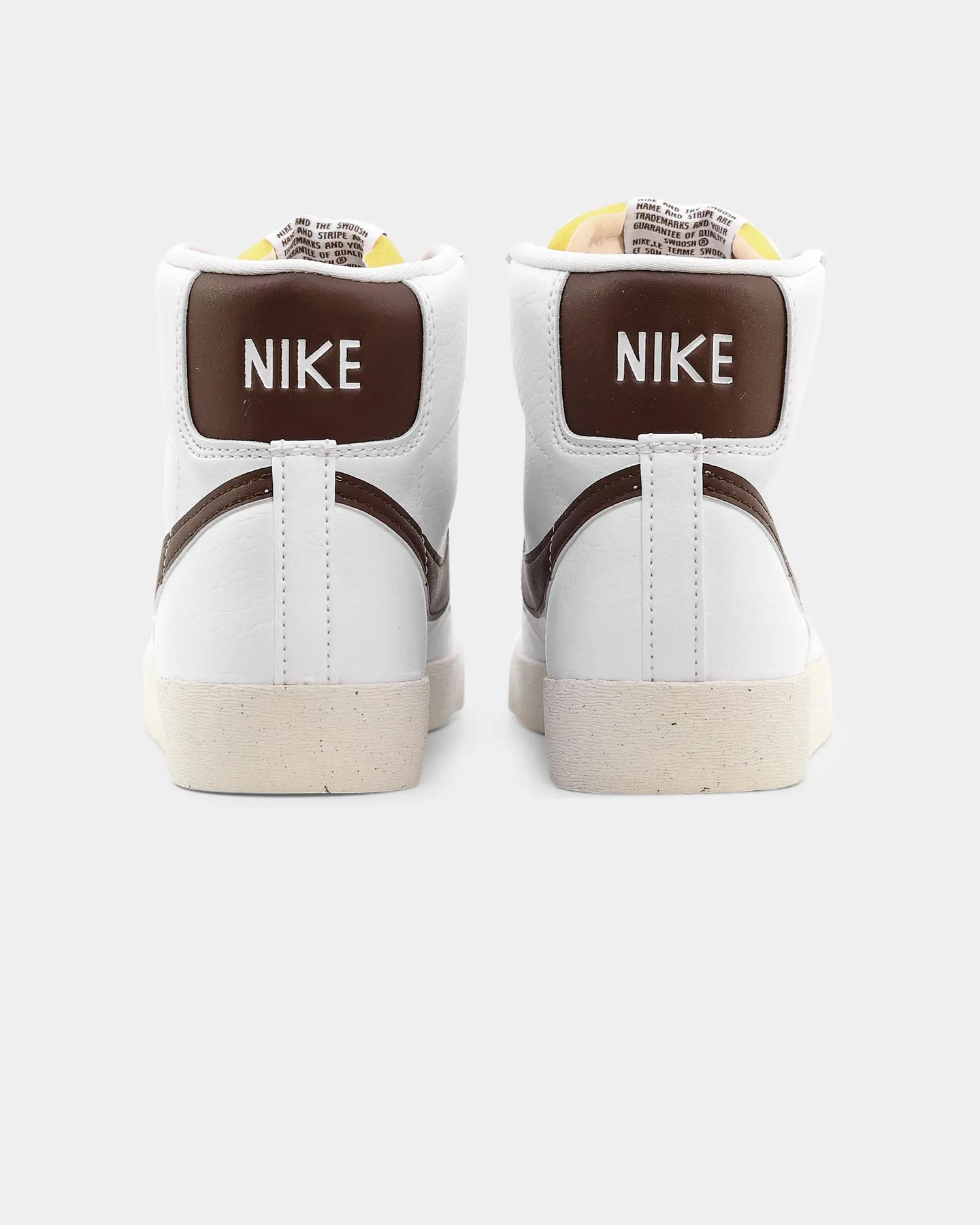 Nike Women's Blazer Mid '77 Next Nature White/Cocao Wow front - zip label