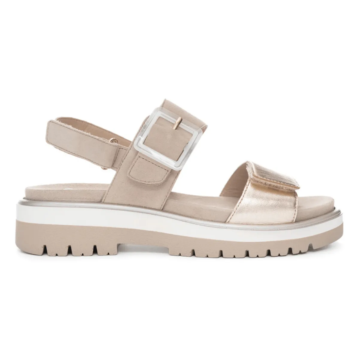 Ara Women's Marbella Sand Metallic Leather Simple Cut