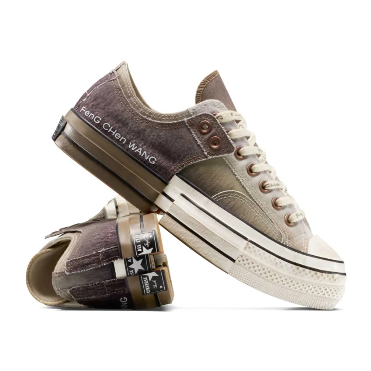 Wedges Secure Grip   Feng Chen Wang 2-in-1 Chuck 70 Low Top 'Brown Egret'