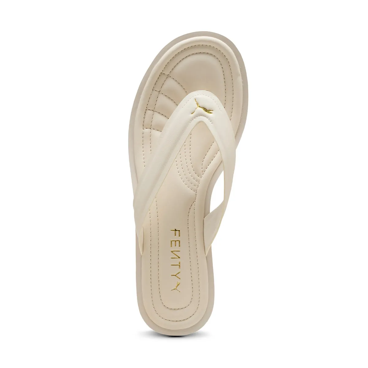   FENTY Cat Cleat Slides 'Alpine Snow PUMA Gold' Narrow Fit Breathable Upper