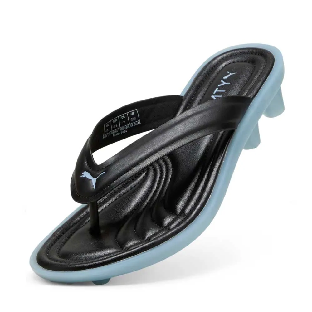 gym - style Block Heel   FENTY Cat Cleat Slides 'PUMA Black Haute Tropic'