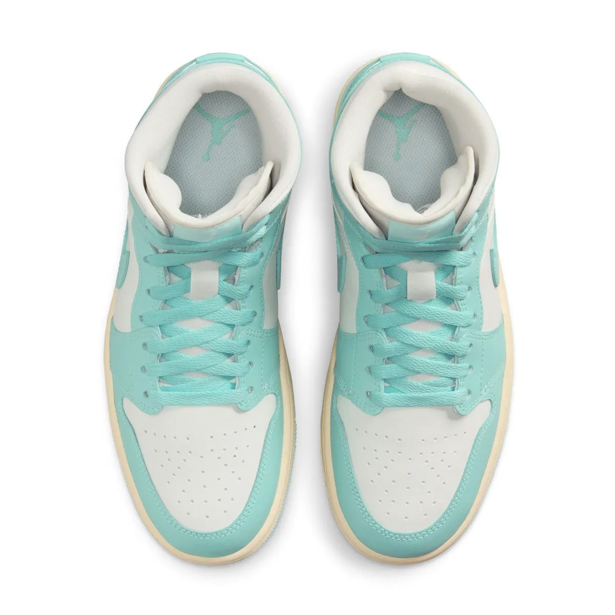 Tech Glow Leather Wmns Air Jordan 1 Mid 'Light Dew Muslin'