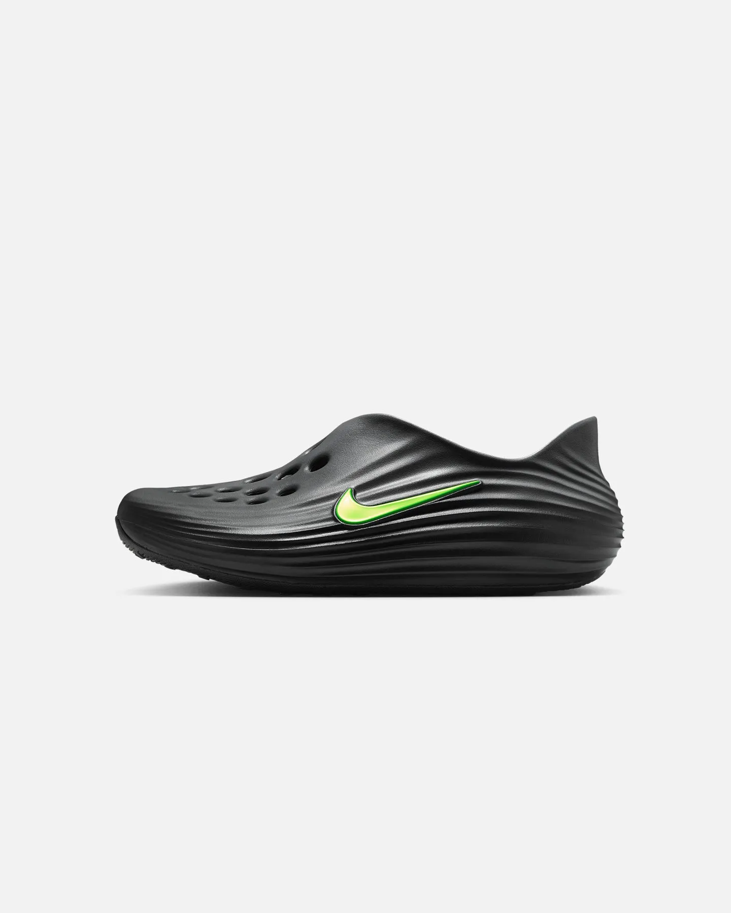 Nike ReactX Rejuven8 Black/Yellow Adjustable Straps Mesh Upper