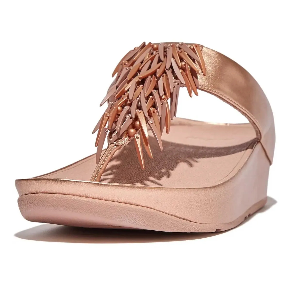 Prestige Brand FitFlop Women's Rumba Beaded Rose Gold Thong