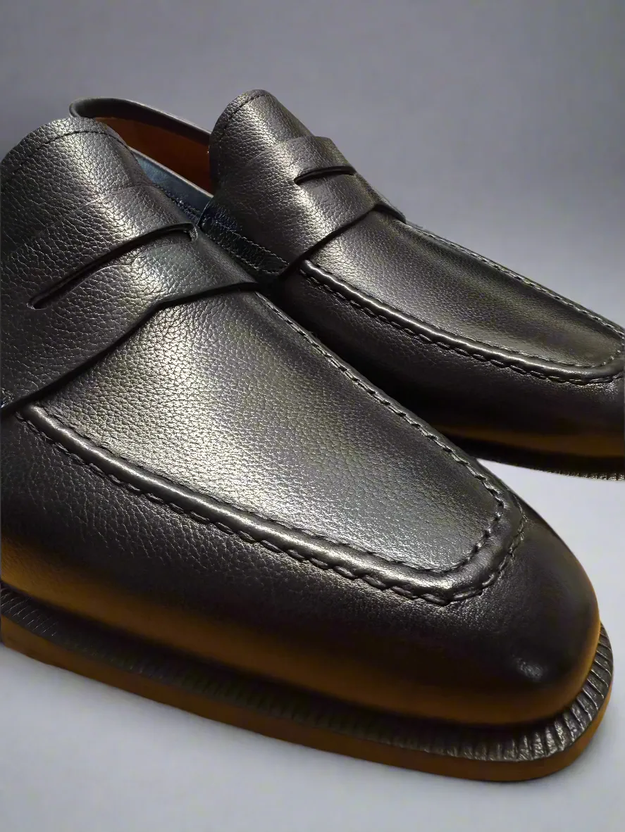 Heel Flecs Lille Nero Italian Slip On Dress Shoe - A405