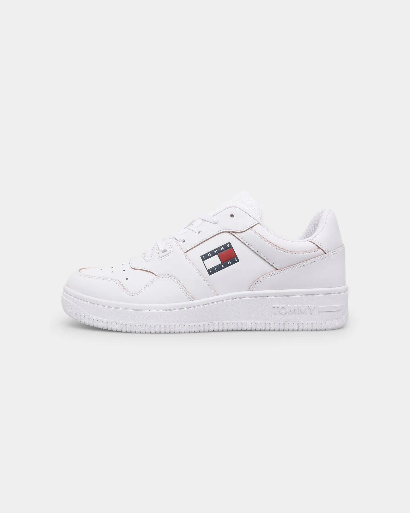 Tommy Jeans Etch Basket Whte Ring Walk Mid Top