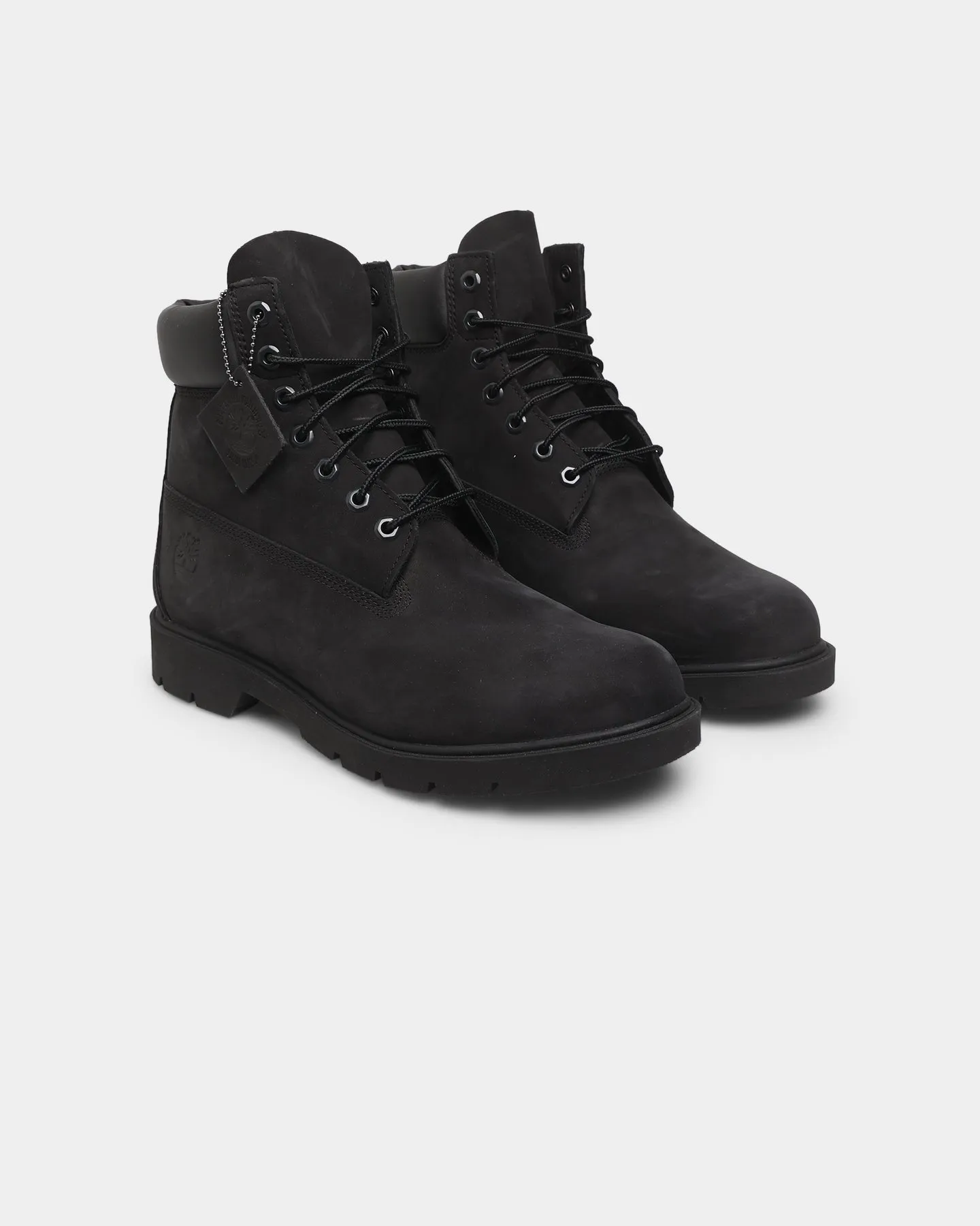 Adjustable Gloss Mood Timberland 6" Basic Contrast Collar Boot Black Nubuck