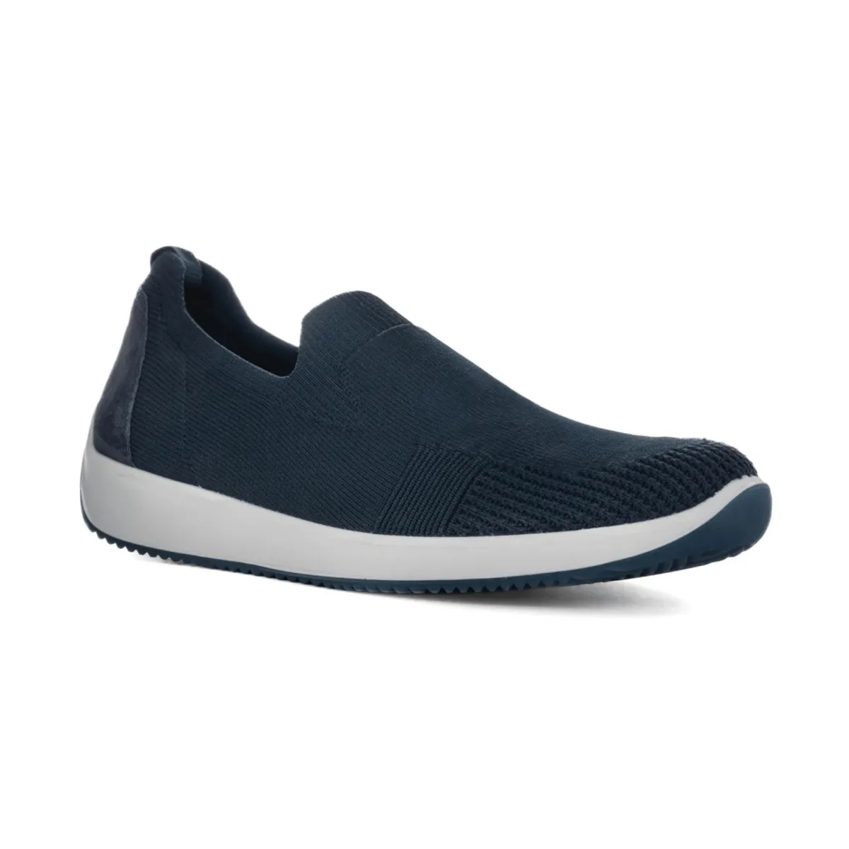 Ara Women's Leena 3 Navy Woven Fabric Trail Step dirt path
