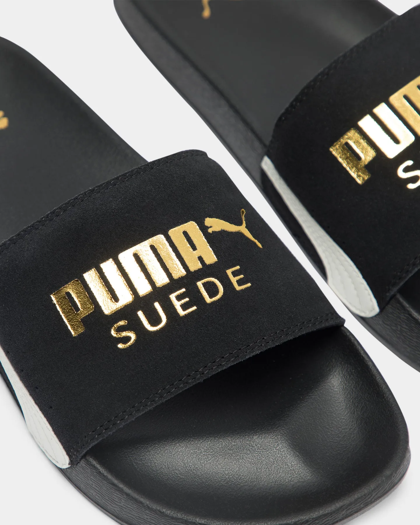 Puma Leadcat FTR Suede Classic Slide Black Suede Step Free