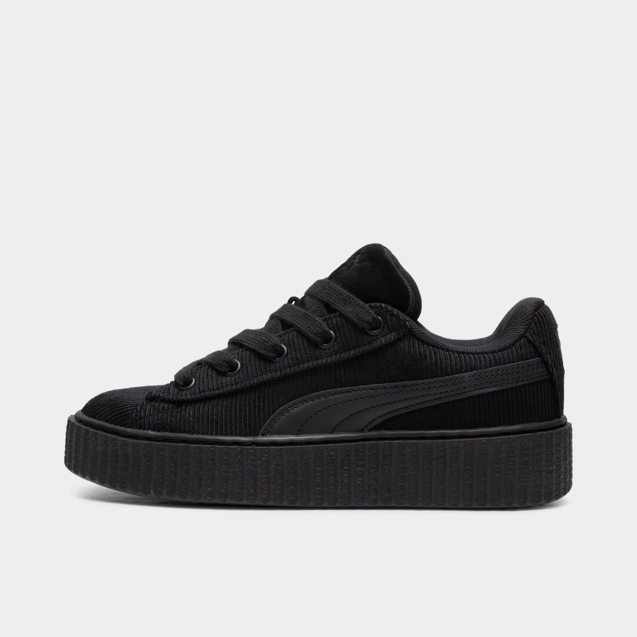 FENTY x PUMA Women's Creeper Phatty Corduroy Black / Gold Comfort Heel Floral Pop