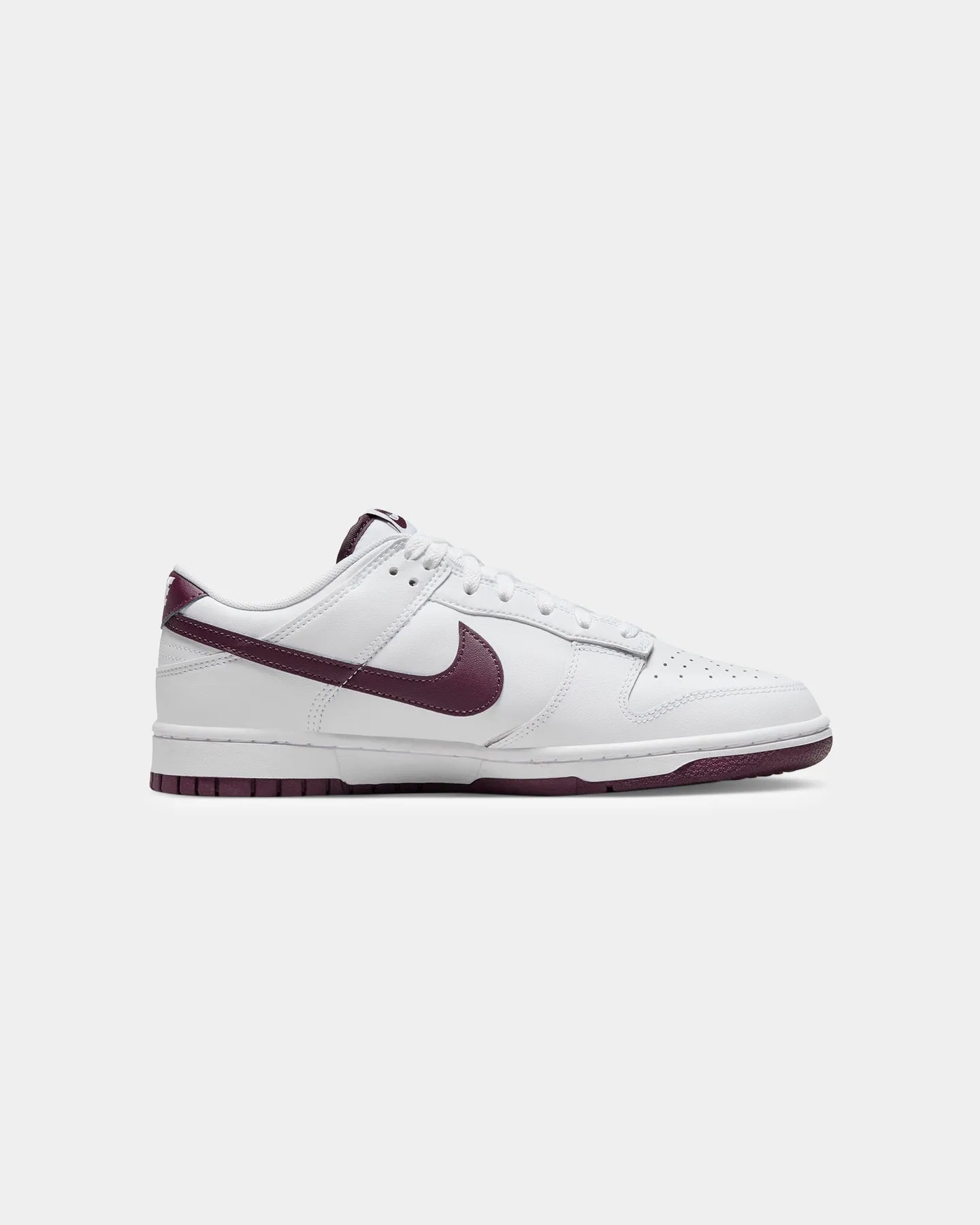 Nike Dunk Low Retro "Night Maroon" White/Night Maroon Breathable Lining Torsion control