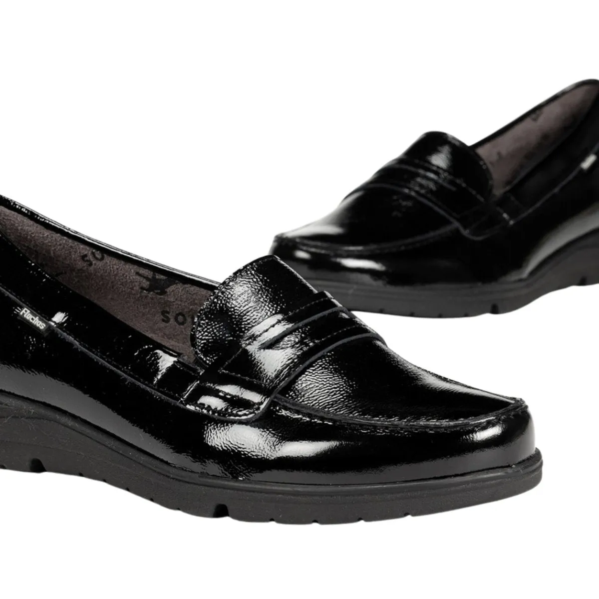 Fluchos Women's Styll F1835 Black Patent Korean Shade Fashionable Design
