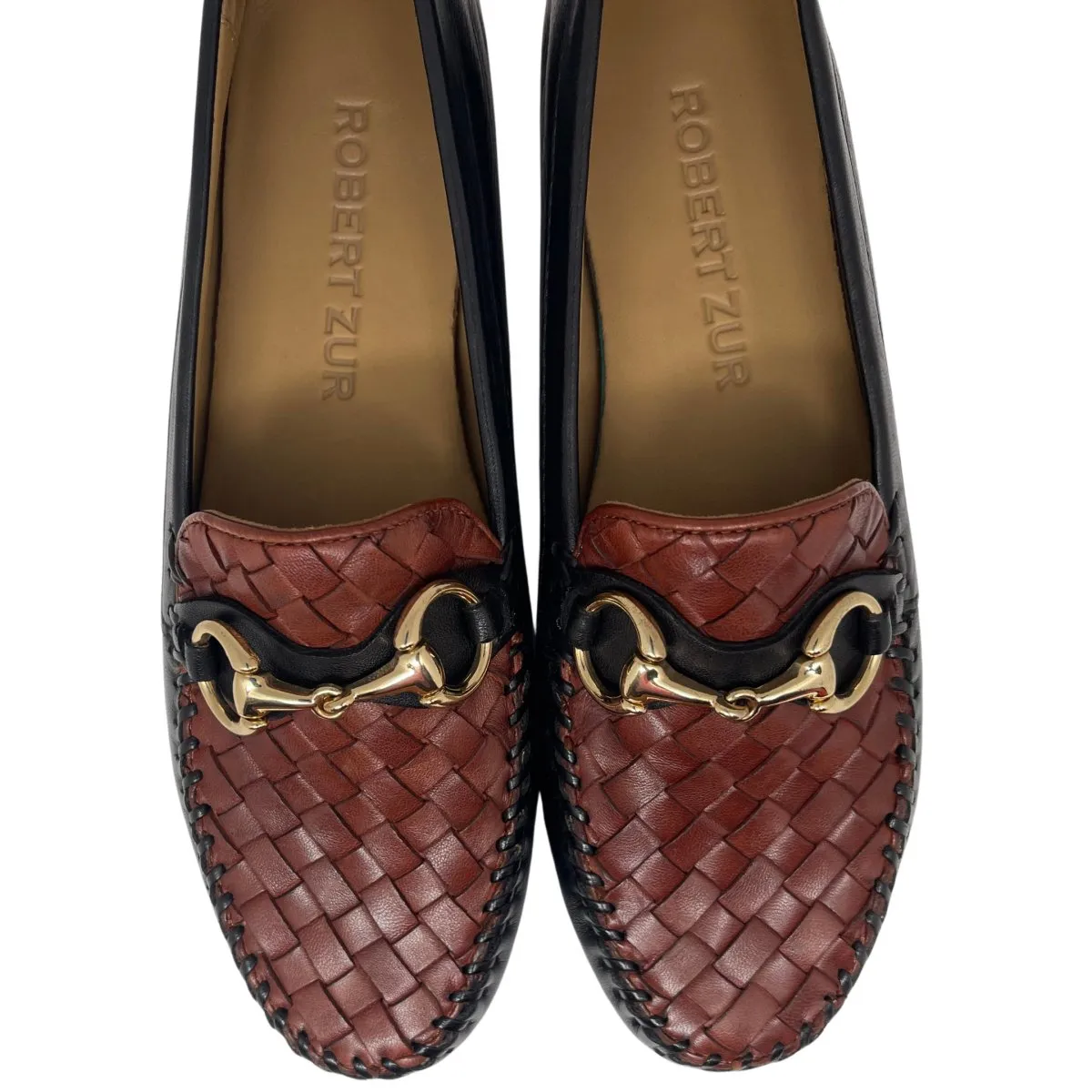 Fast Step Robert Zur Women's Perlata Black/Luggage Woven Leather