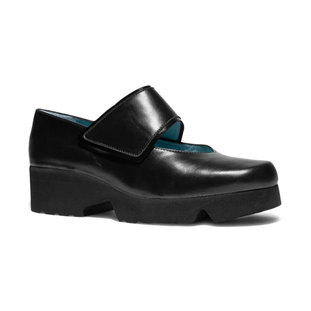 Thierry Rabotin Women's Davis Black Nappa/Black Patent Leather Adjustable Straps